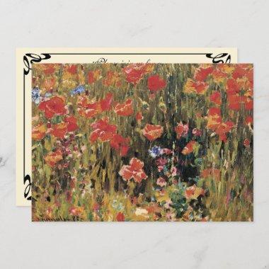 Poppies by Robert Vonnoh, Vintage Impressionism Invitations