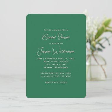 Preppy Aesthetic Pink and Green Bridal Shower Invitations