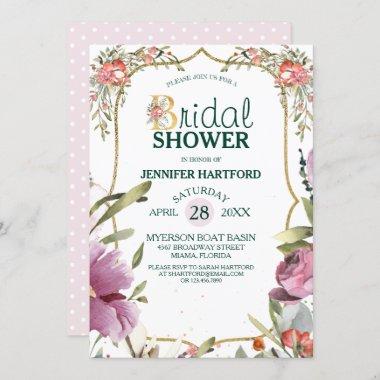 Pretty Garden Blossom Floral Bridal Shower Invitations
