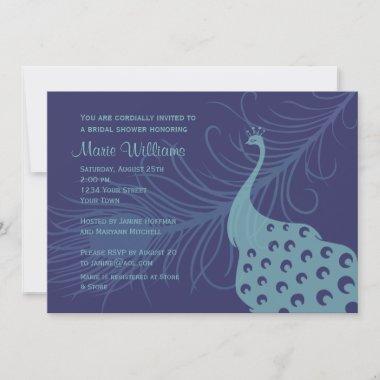 Pretty Peacock Bridal Shower Invitations