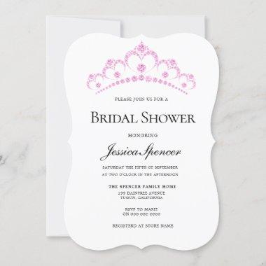 Pretty Pink Diamond Tiara Bridal Shower Invite
