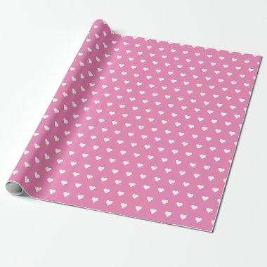 Pretty Pink & White Hearts | Custom Wrapping Paper