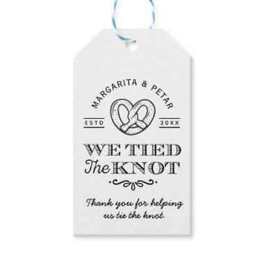 Pretzel We Tied The Knot Thank You Wedding Gift Tags