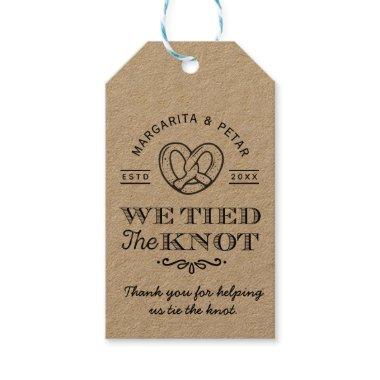 Pretzel We Tied The Knot Thank You Wedding Rustic Gift Tags