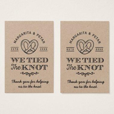 Pretzel We Tied The Knot Thank You Wedding Tags