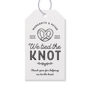 Pretzel We Tied The Knot Wedding Favor Tag