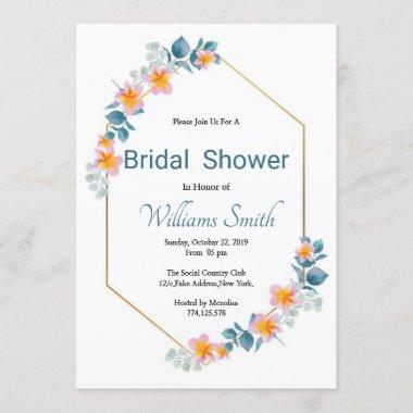 Printable Floral Bridal Shower Invitations