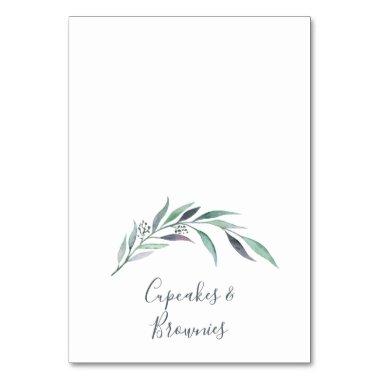 Purple and Green Eucalyptus Buffet Food Labels Table Number