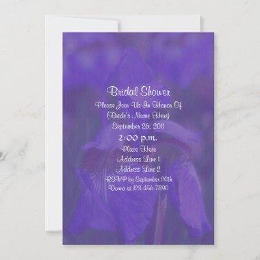 Purple Iris Flower Bridal Shower Invite