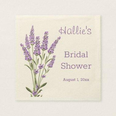 Purple lavender flowers Bridal Shower Napkins