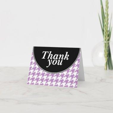 Purple Personalized Houndstooth Thank You Invitations