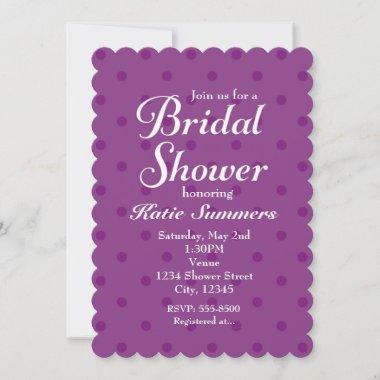 Purple Polka Dot BRIDAL SHOWER Invitations