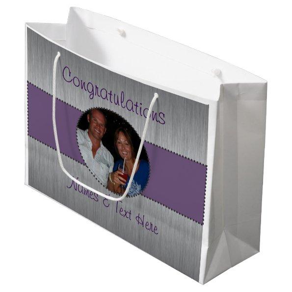 Purple & Silver Custom Picture Gift Bag
