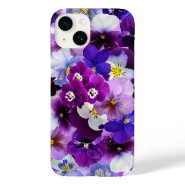 Purple Violet Flowers Customizable Case-Mate iPhone 14 Case