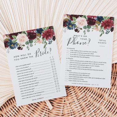 Radiant Bloom Double-Sided Bridal Shower Game