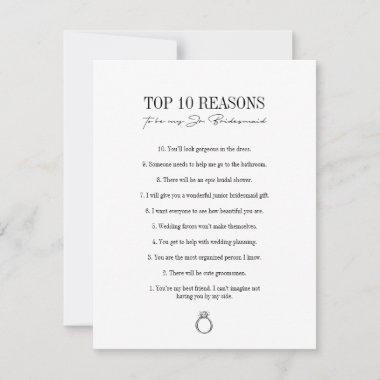 Reasons To Be My Junior Bridesmaid Proposal Invitations
