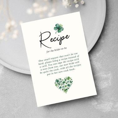 Recipe For Bride Green Shamrock Bridal Shower Enclosure Invitations