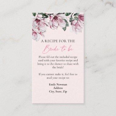 Recipe Request | Pink Floral Bridal Shower Enclosure Invitations