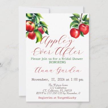 Red Apple Bridal Shower Invitations
