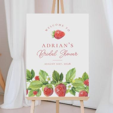 Red Berry Strawberry Bridal Shower Welcome Sign