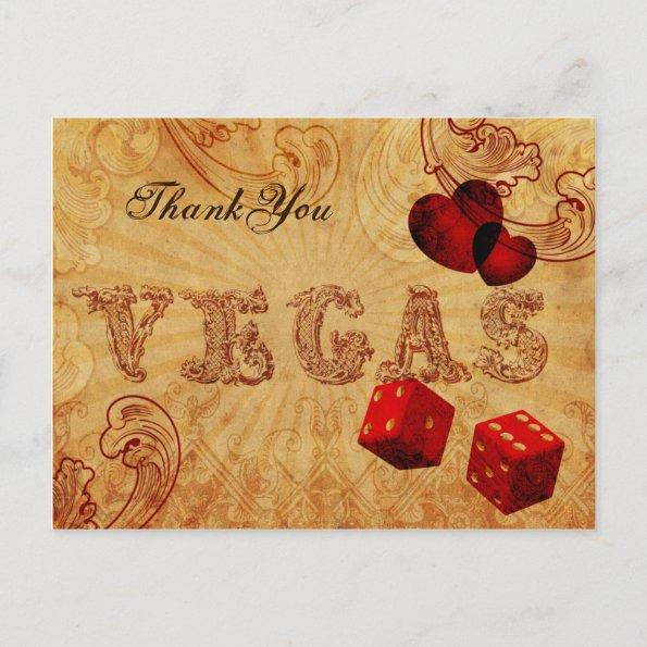 red dice Vintage Vegas Thank You PostInvitations