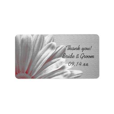 Red Floral Highlights Wedding Thank You Favor Tags