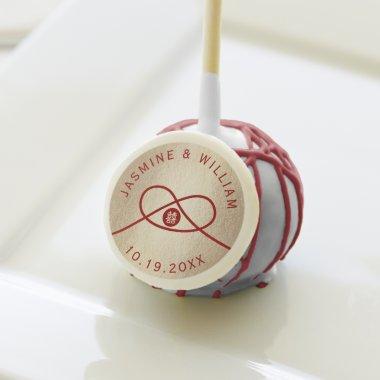 Red Knot Union Double Happiness Chinese Wedding Cake Pops