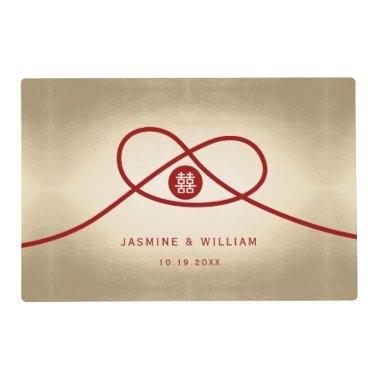 Red Knot Union Double Happiness Chinese Wedding Placemat