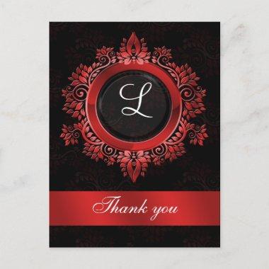 red monogram wedding thank you postInvitations