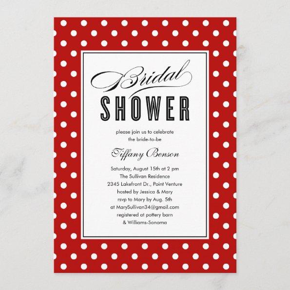 Red Polka Dot Bridal Shower Invitations