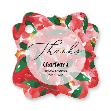 Red Roses Thank You Fancy Favor Tags