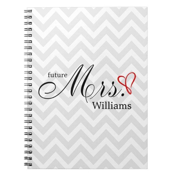 Red Scribbled Heart Future Mrs Wedding Planner Notebook