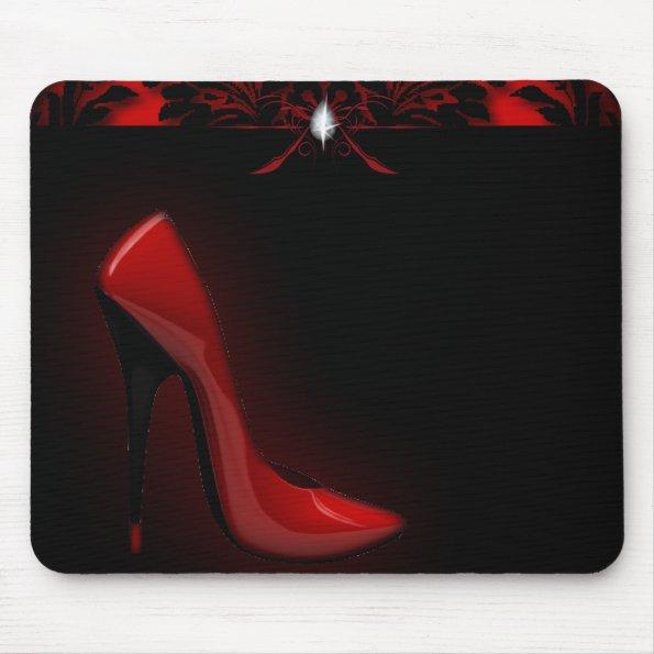 red Stiletto Bridal Shower bachelorette party Mouse Pad