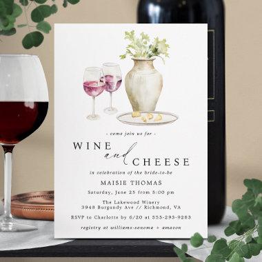 Red Wine and Cheese | Wine Tasting Bridal Shower Invitations