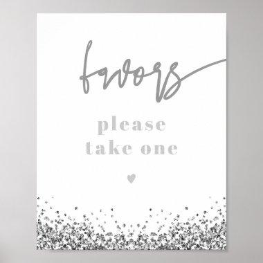 REGINA Silver Sequins Disco Wedding Party Favors Poster