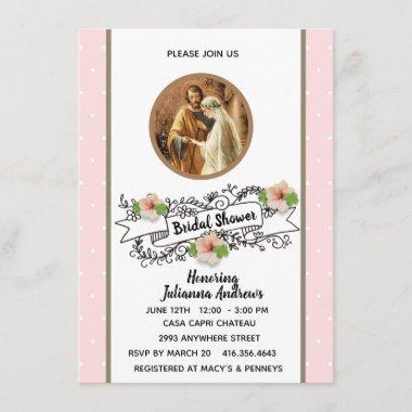 Religious Catholic Bridal Shower Mary Joseph Invitations
