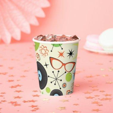 Retro 50's Fifties Vintage Pattern Birthday Party Paper Cups