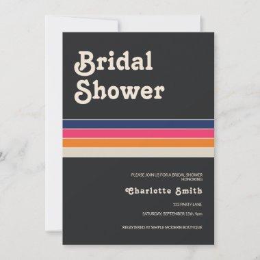 Retro 70s Bridal Shower Invitations