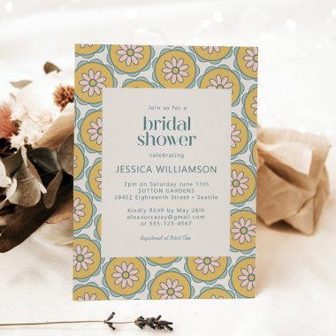 Retro Boho Mandala Floral Pastel Bridal Shower Invitations