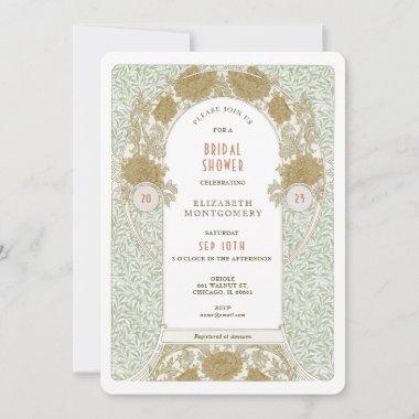 Retro Bridal Shower Invitations Art Nouveau Morris