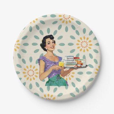 Retro Housewife 1950 Paper Plates