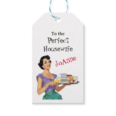 Retro Housewife Bridal Shower Gift Tag