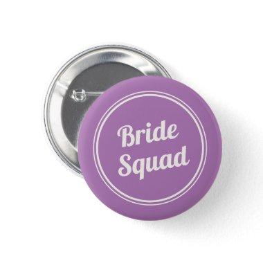 Retro Lavender Bride's Squad Bridesmaid Button