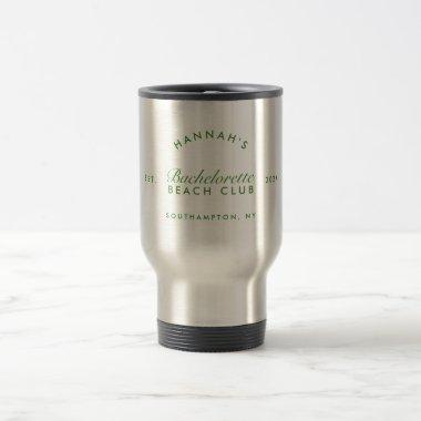 Retro Modern Bachelorette Green Personalized Travel Mug