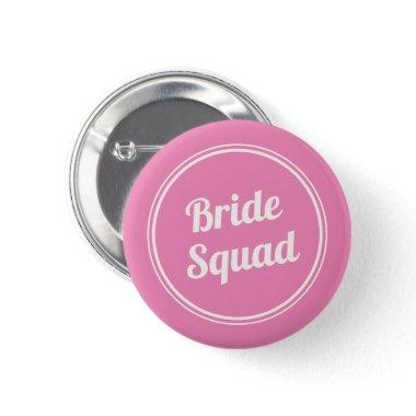 Retro Pink Bride's Squad Bridesmaid Button