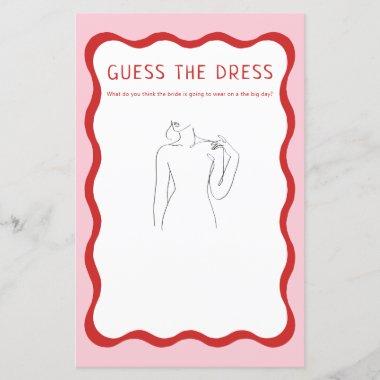 Retro Pink Red Guess The Dress Bridal Game