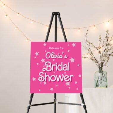 Retro Pretty Pink Malibu Bridal Shower Welcome Foam Board