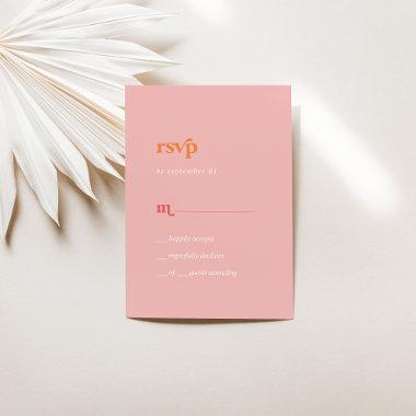 Retro Summer | Pink and Orange Simple RSVP Card
