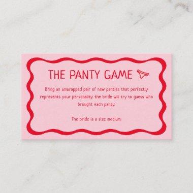 Retro Wavy Pink and Red The Panty Game Enclosure Invitations
