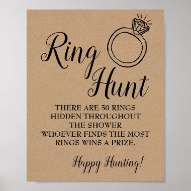 Ring hunt game Bridal shower rustic wedding sign